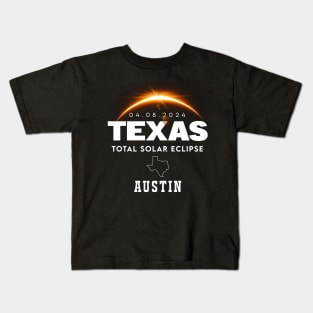 Austin Texas 2024 Total Solar Eclipse Kids T-Shirt
